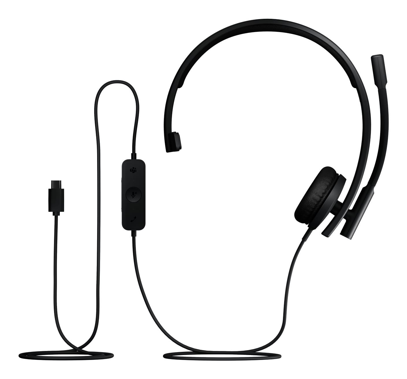 Гарнітура з вбудованим мікрофоном LOGITECH H570e Corded Mono USB Headset (Teams version) - BLACK - EMEA28-935 - USB-C на малюнкі №6