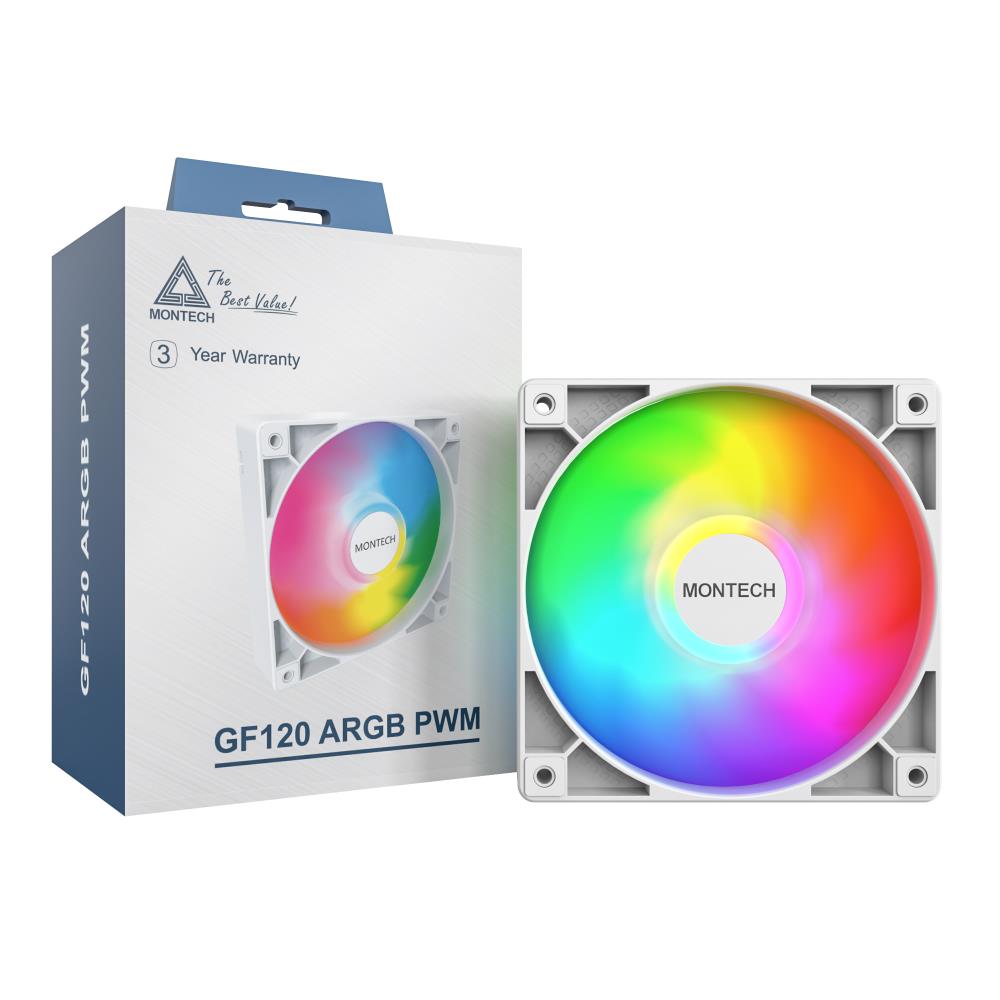 Корпусний вентилятор 120MM GF120 PWM WHITE MONTECH на малюнкі №3