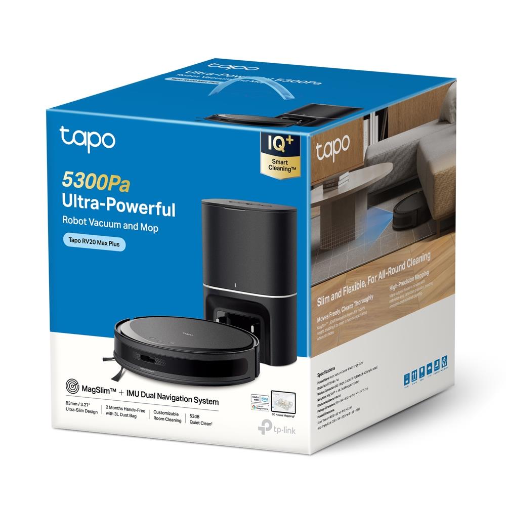 Робот-пилосос з вологим прибиранням, датчиком LiDAR MagSlim та станцією самоочищення, Tapo RV20 Max Plus TP-LINK на малюнкі №8