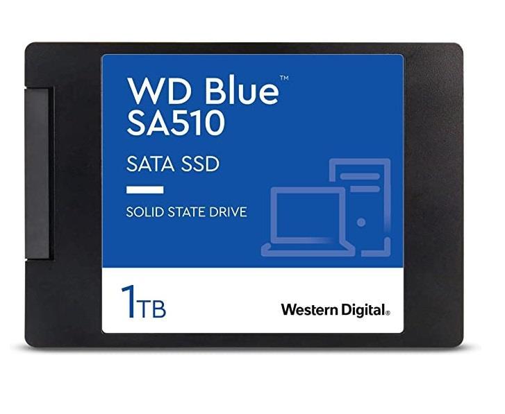 SSD|WESTERN DIGITAL|Blue SA510|1TB|SATA 3.0|Write speed 510 MBytes/sec|Read speed 560 MBytes/sec|2,5"|TBW 400 TB|MTBF 1750000 hours|WDS100T3B0A