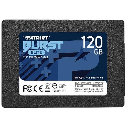 SSD|PATRIOT|Burst Elite|120GB|SATA 3.0|3D NAND|Write speed 320 MBytes/sec|Read speed 450 MBytes/sec|2,5"|TBW 50 TB|PBE120GS25SSDR
