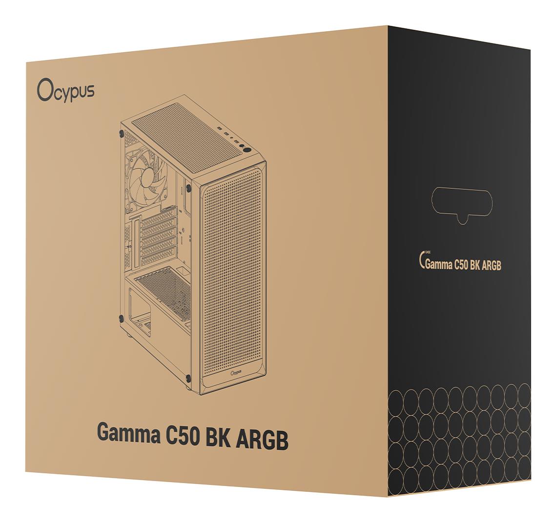 Корпус для компютера MATX W/O PSU GAMMA C50 BK ARGB (GAMMA-C50-BKG400XX-GL) OCYPUS на малюнкі №11