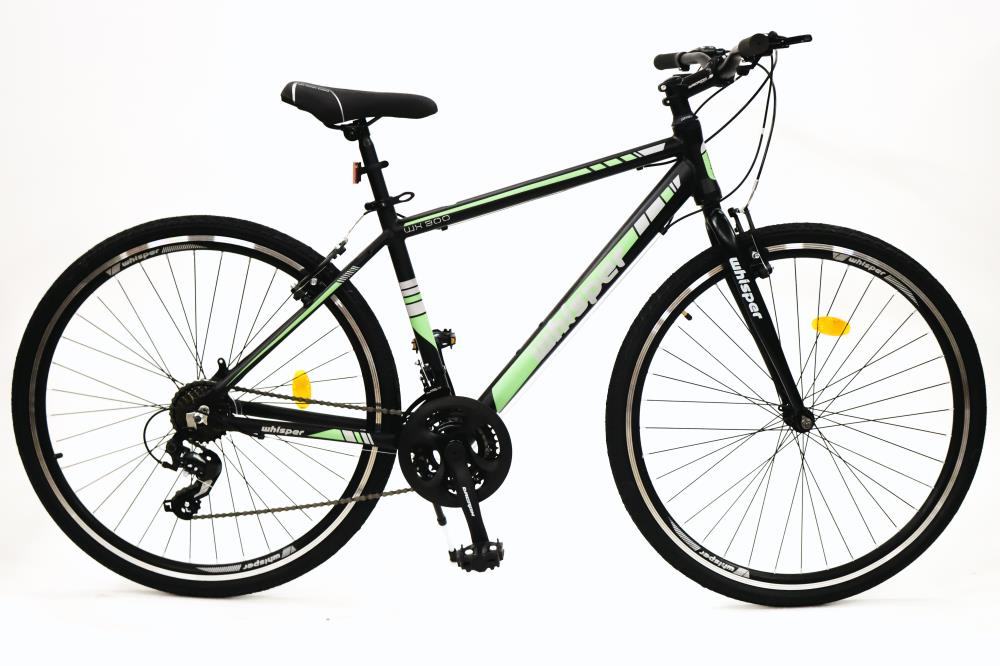 BICYCLE MTB WX300 R:28" F:18"/BLACK/GREEN WHISPER