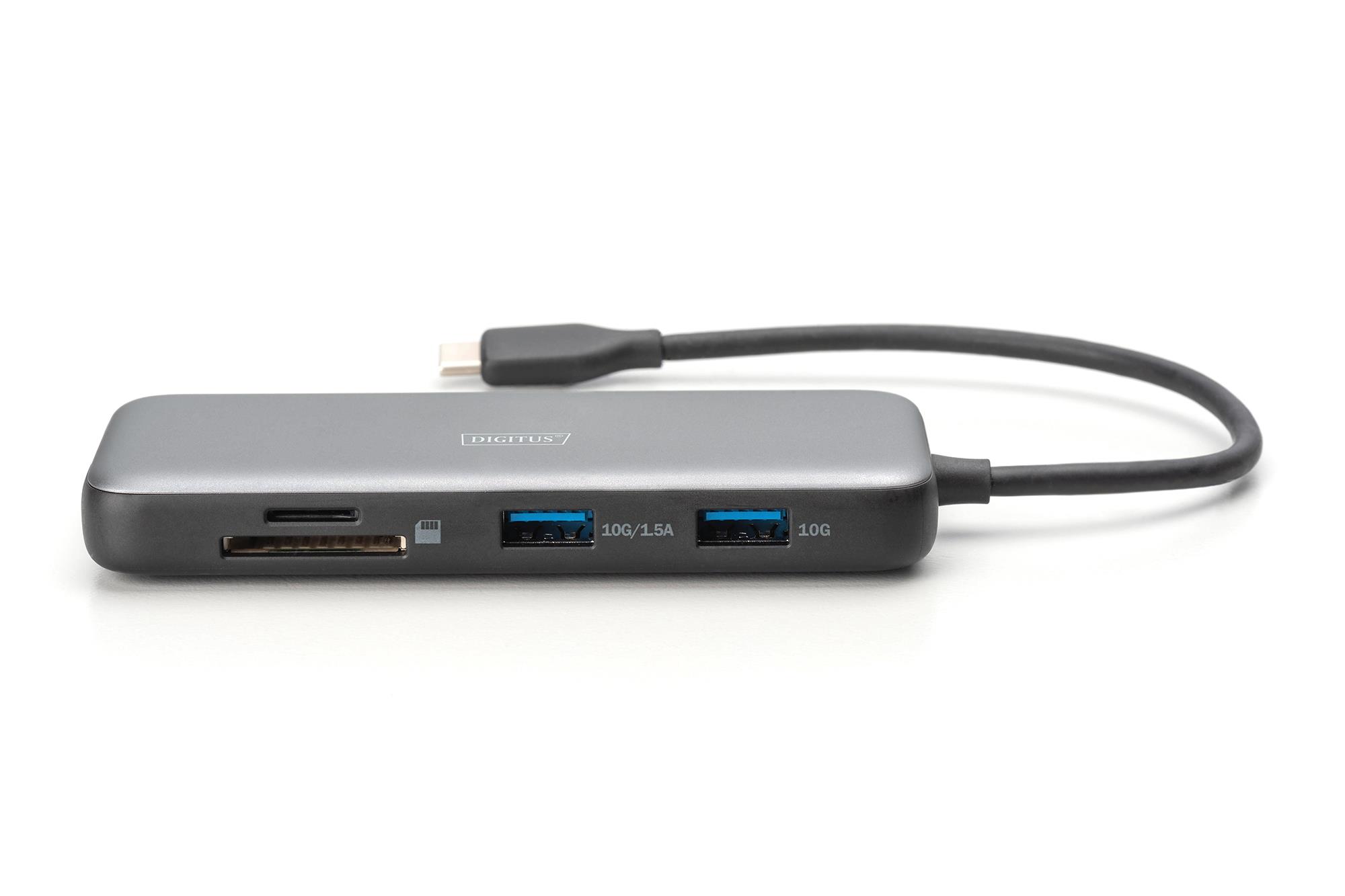 Док-станція USB-C, 8 портів, 2xHDMI, 3xUSB3.0, 1xRJ45, 1xSD, 1xMicroSD, 1xUSB-CPD  DA-70915 DIGITUS by ASSMANN на малюнкі №4