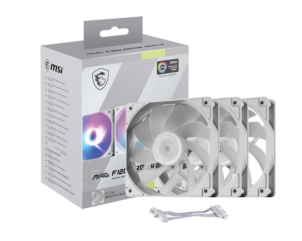 Набір із трьох вентиляторів для корпусу 120MM MAG F120 ARGB-3RB MSI на малюнкі №6