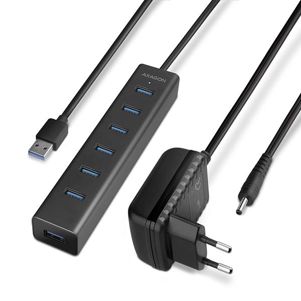 I/O HUB USB3.0 7PORT CHARGING/W/AC 1.2 M HUE-SA7 BP AXAGON