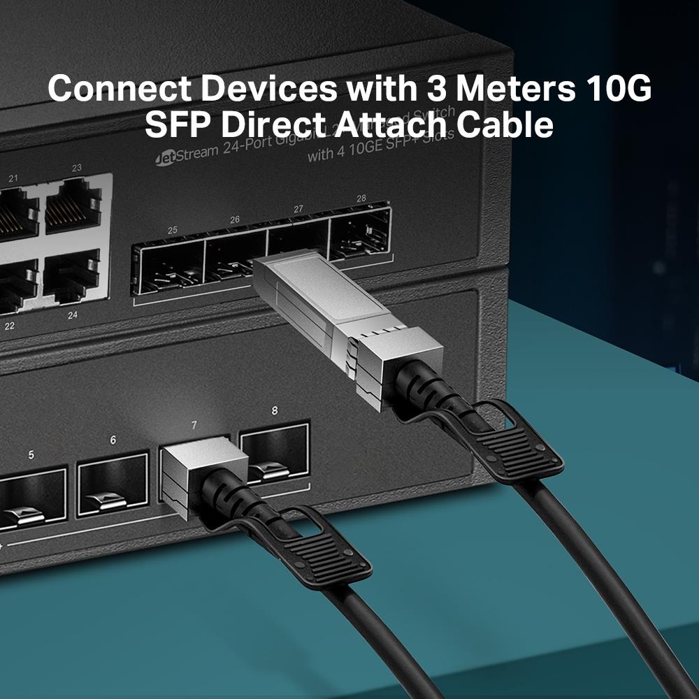 Кабель прямого підключення 10G SFP+ 3 метри, SM5220-3M TP-LINK на малюнкі №4