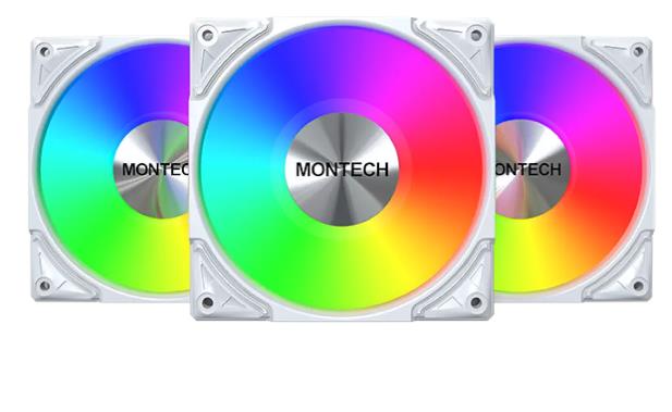 Набір із трьох вентиляторів для корпусу 120MM METAL PRO 12 ARGB 3 PACK (W) MONTECH на малюнкі №4