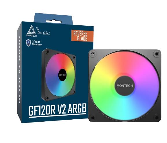 Набір із трьох вентиляторів для корпусу 120MM GF120R V2 ARGB PWM 3I1 (B) MONTECH на малюнкі №6