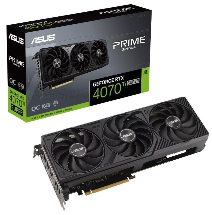 Graphics Card ASUS NVIDIA GeForce RTX 4070 SUPER 16 GB GDDR6X 256 bit Triple slot Fansink 1xHDMI 3xDisplayPort PRIME-RTX4070TIS-O16G