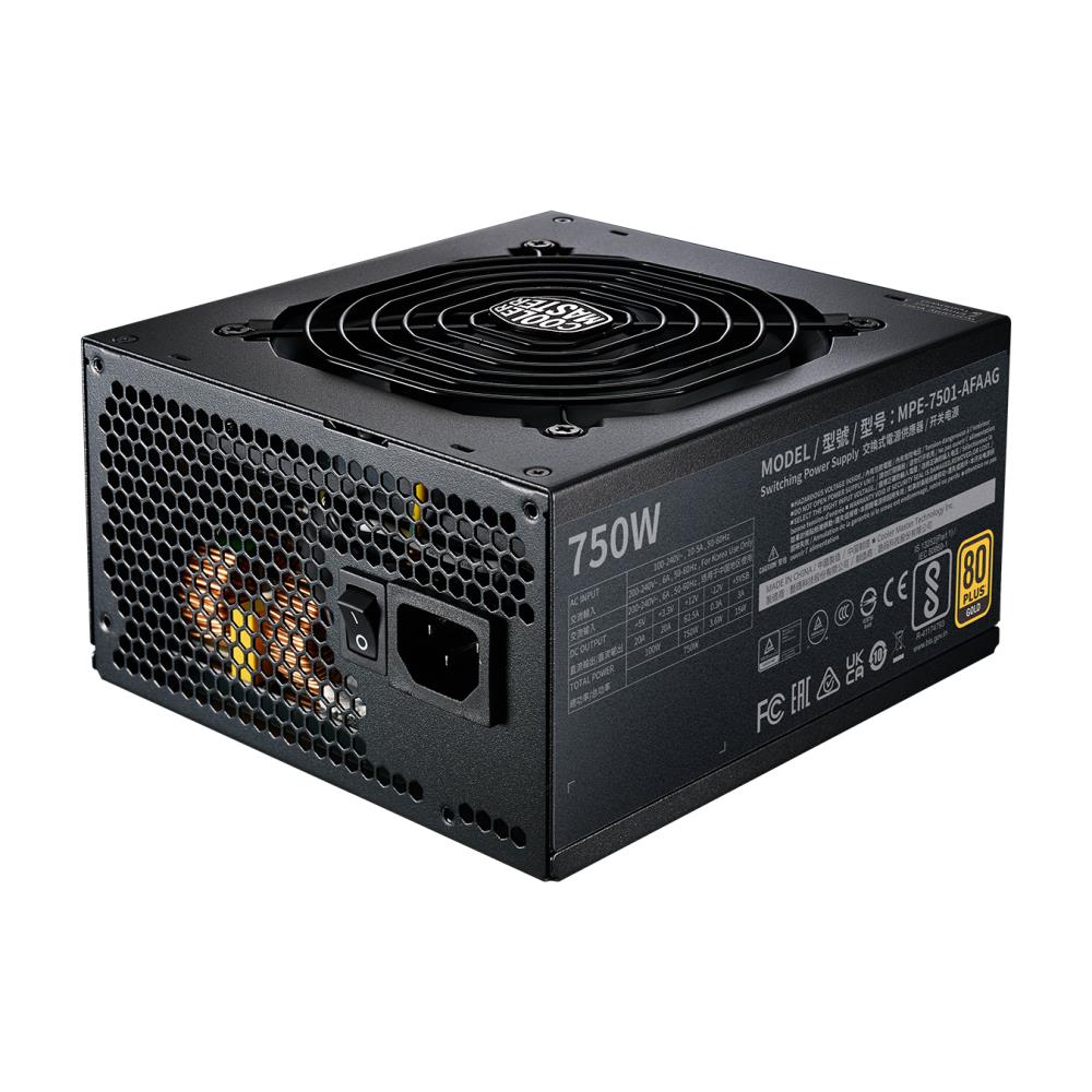Power Supply | COOLER MASTER | 750 Watts | Efficiency 80 PLUS GOLD | PFC Active | MTBF 100000 hours | MPE-7501-AFAAG-3EU