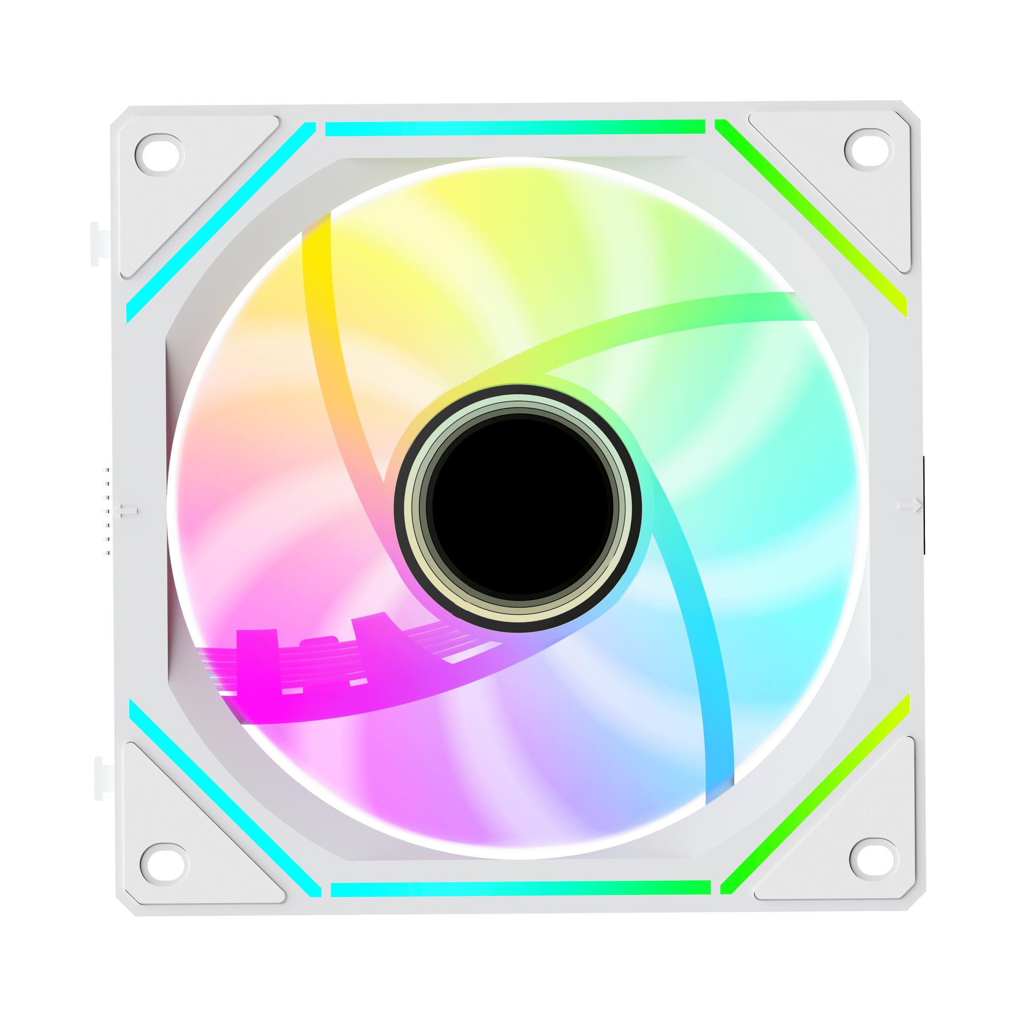 Набір із трьох вентиляторів для корпусу 120MM GAMMA F12 UNI WH ARGB REVERSE BLADE 3 IN 1 (GAMMA-F12-WH3AM01U-GL) OCYPUS на малюнкі №3
