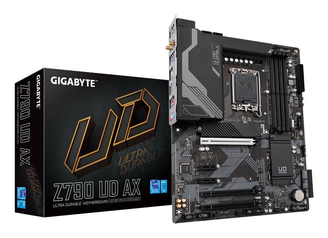 Mainboard|GIGABYTE|Intel Z790|LGA1700|ATX|Memory DDR5|Memory slots 4|2xPCI-Express 3.0 1x|1xPCI-Express 3.0 16x|1xPCI-Express 4.0 16x|1xPCI-Express 5.0 16x|3xM.2|1xHDMI|1xDisplayPort|4xUSB 2.0|5xUSB 3.2|1xUSB-C|1xRJ45|3xAudio port|Z790UDAX1.1