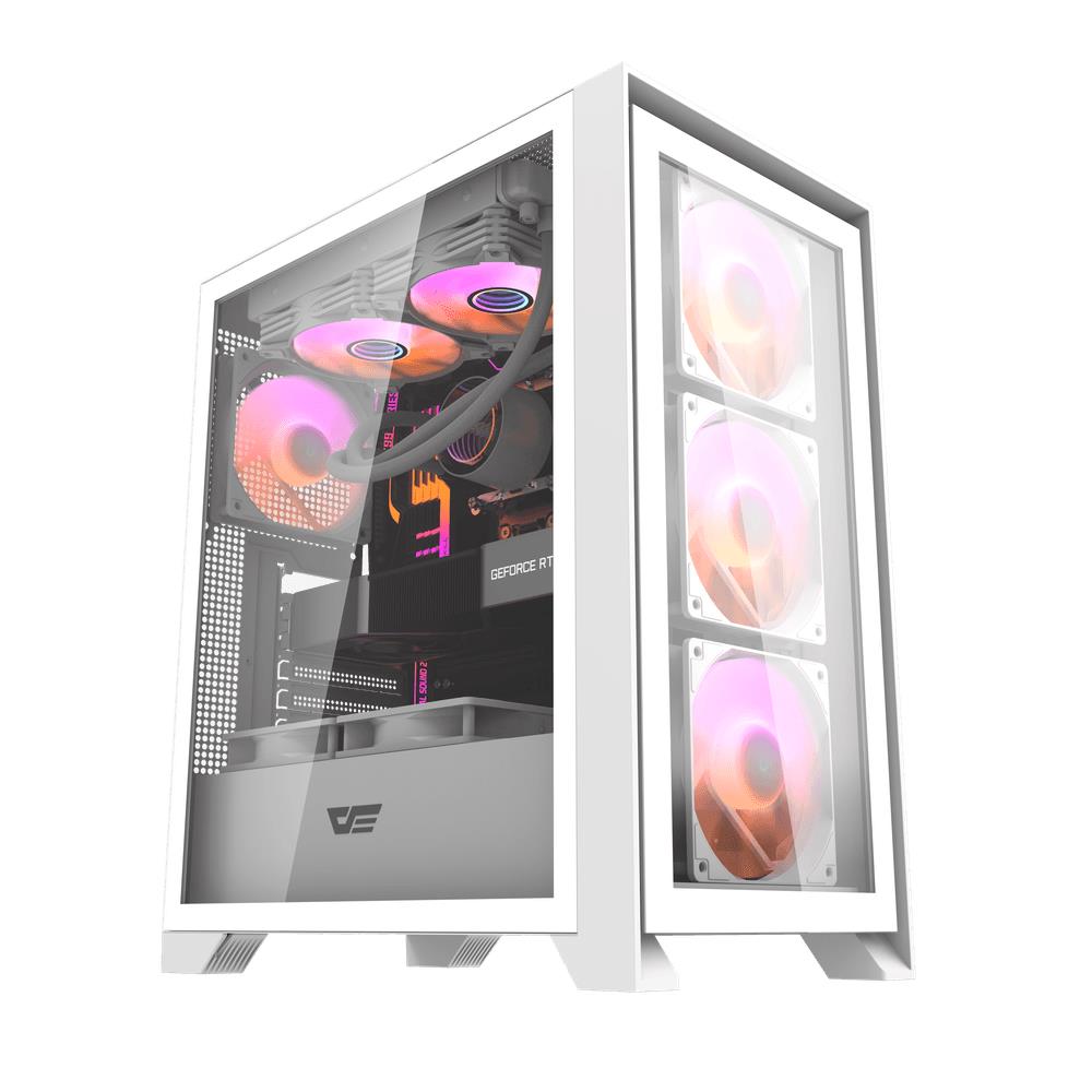 CASE MIDITOWER ATX W/O PSU/DRX70 GLASS WHITE DARK FLASH