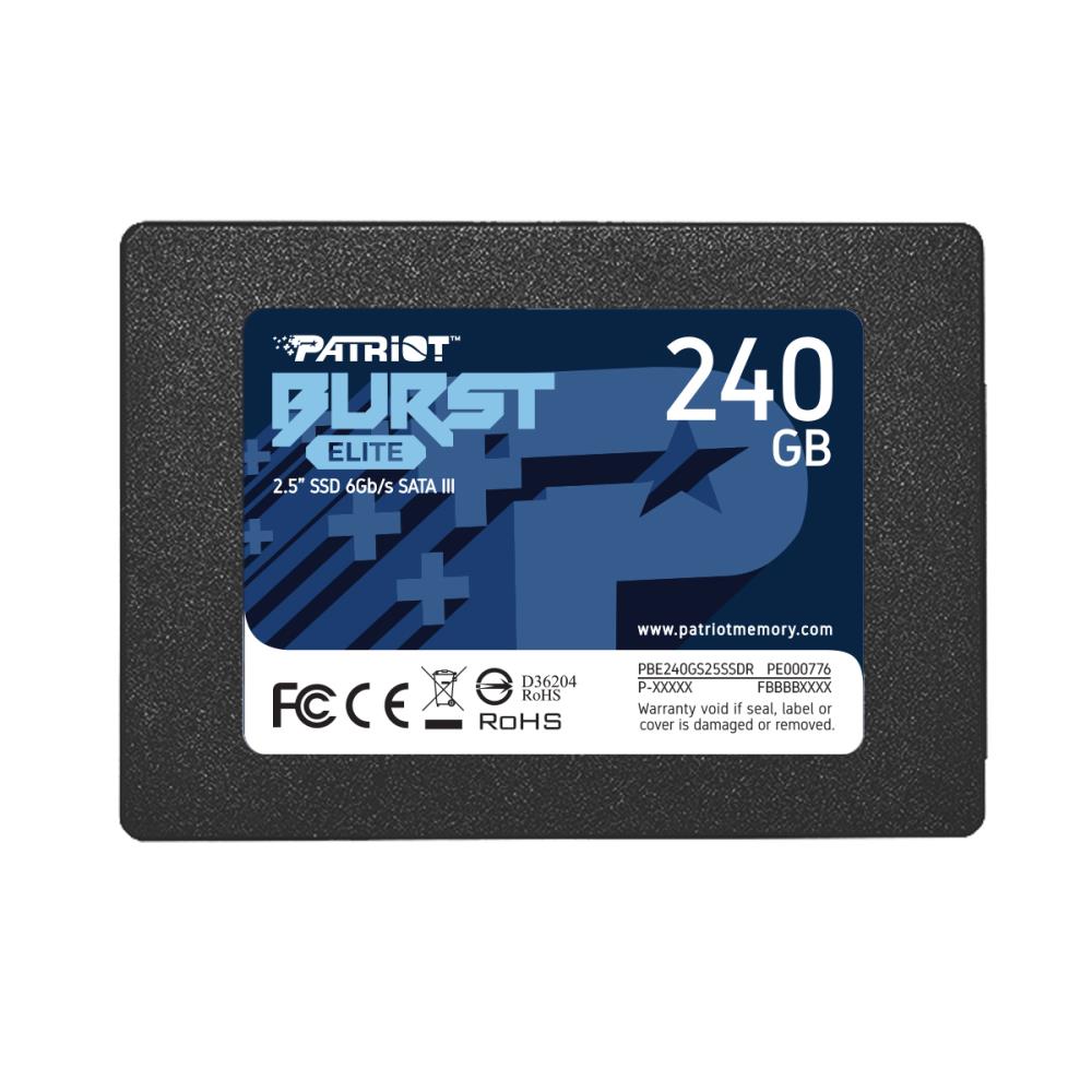 SSD | PATRIOT | Burst Elite | 240GB | SATA 3.0 | 3D NAND | Write speed 320 MBytes/sec | Read speed 450 MBytes/sec | 2,5
