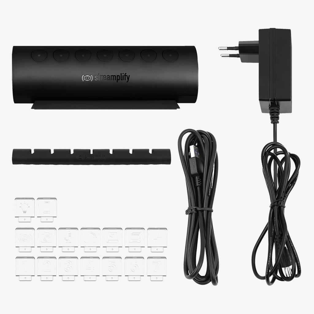 USB-Хаб Streamplify HUB CTRL 7-RGB-EU-F, чорний на малюнкі №6