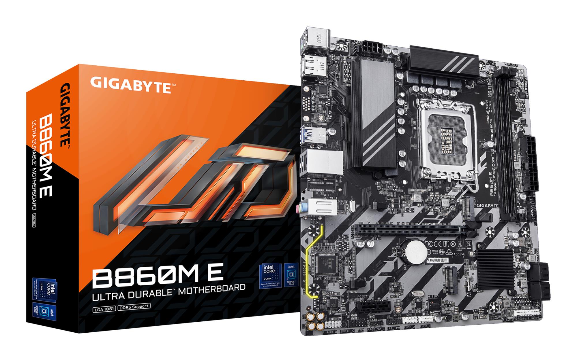 Mainboard|GIGABYTE|Intel B860|LGA 1851 (Socket V1)|micro ATX|RAM DDR5-SDRAM|2xSlots|2xNumber of M.2 (M) slots|B860ME1.0