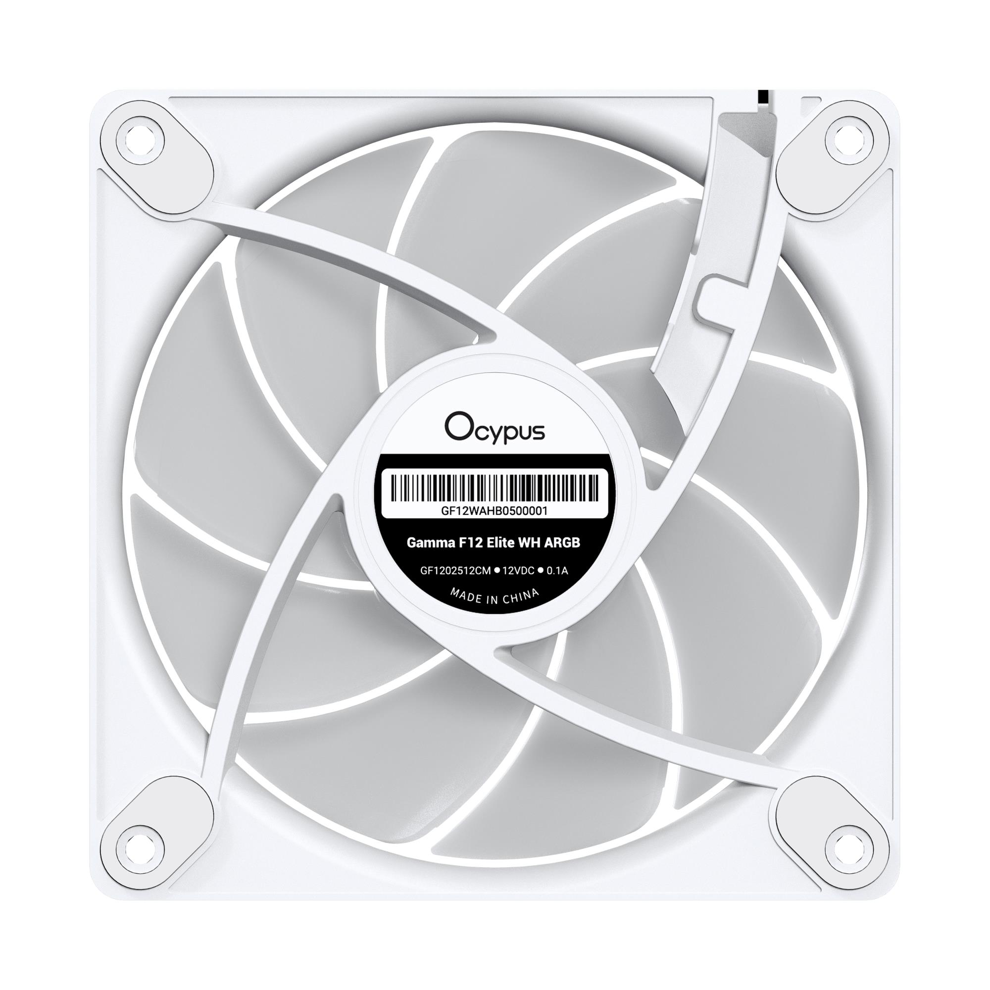 Набір із трьох вентиляторів для корпусу 120MM GAMMA F12 ELITE WH ARGB 3 IN 1 (GAMMA-F12-WH3AM00E-GL) OCYPUS на малюнкі №8