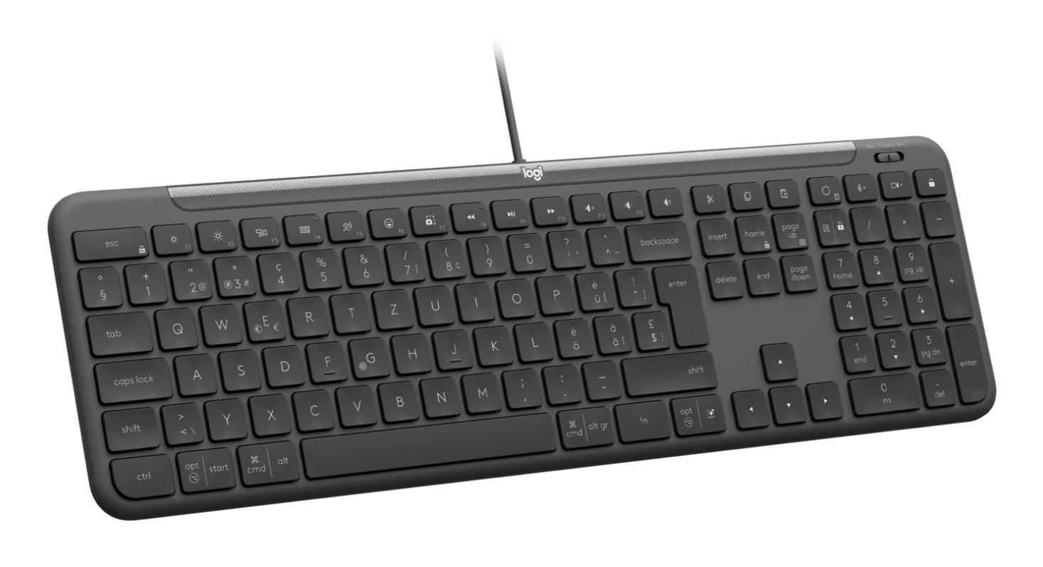 Клавіатура дротова LOGITECH Signature Slim  K620 Wired Keyboard for Business - GRAPHITE - US INTL - USB - N/A - INTNL-973 - USB-C на малюнкі №1