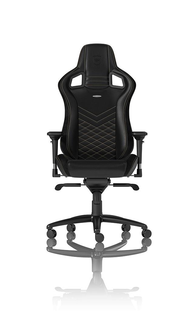 Ігрове крісло Noblechairs EPIC штучна шкіра, чорний/золотий на малюнкі №6
