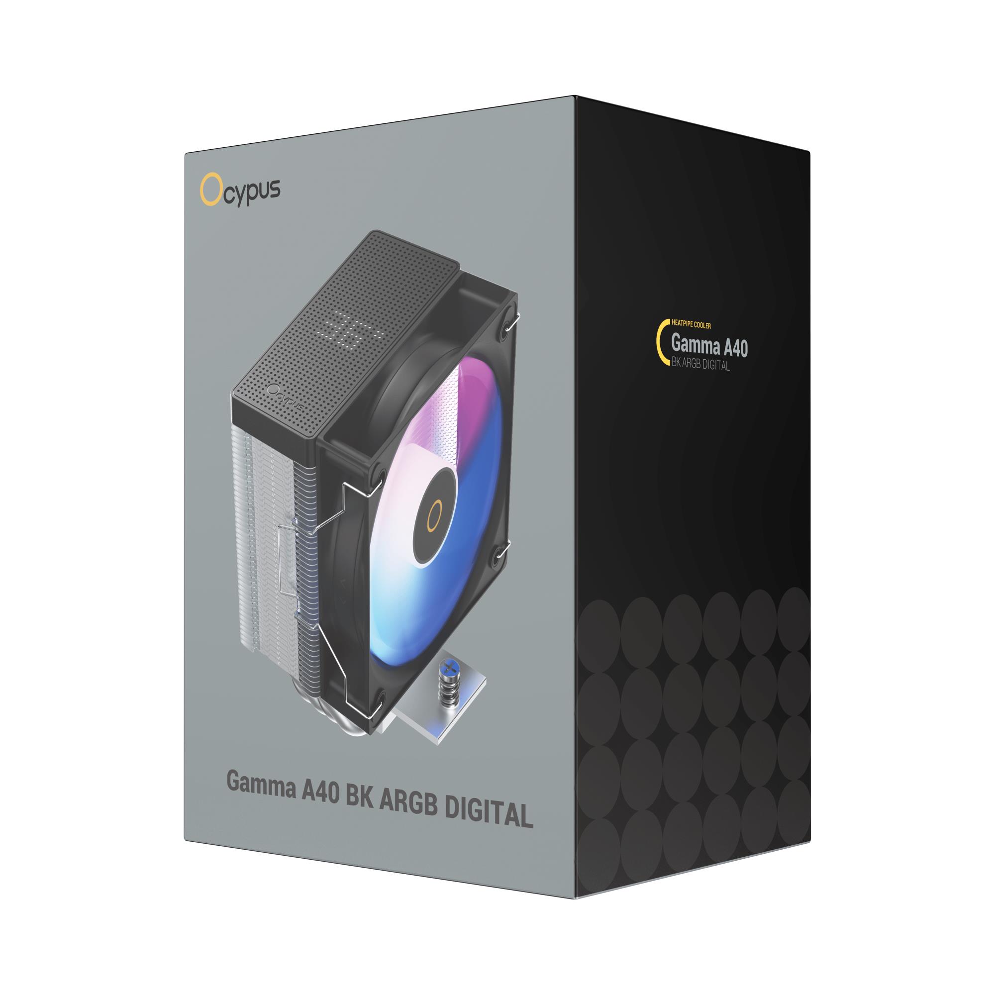 Система охолодження для компютерного процесора GAMMA A40 BK ARGB DIGITAL (GAMMA-A40-BK1NAWD00X-GL) OCYPUS на малюнкі №8