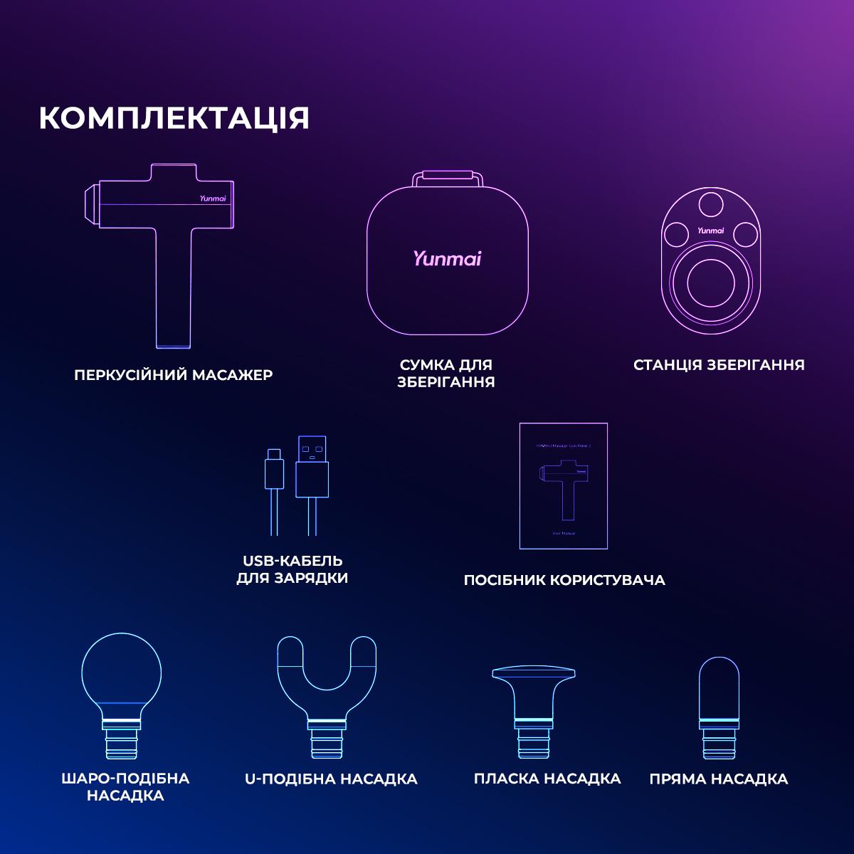 Масажер YUNMAI Massage Gun Prime 2 YMFG-M418 (Чорний) дивитися зображення № 12