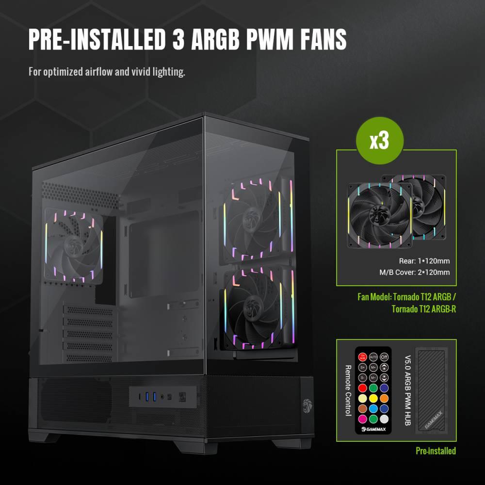 Корпус для компютера MATX W/O PSU VISTA 2 MB GAMEMAX на малюнкі №16