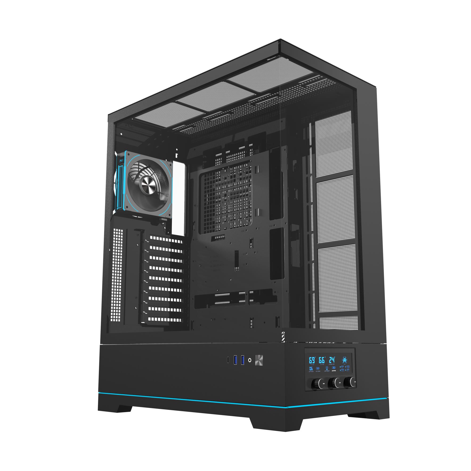 CASE MIDITOWER ATX W/O PSU/DY451L PRO BLACK DARK FLASH