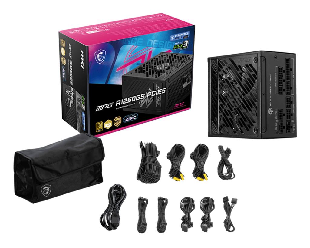 Блок живлення ATX 1250W MPG A1250GS PCIE5 MSI на малюнкі №6