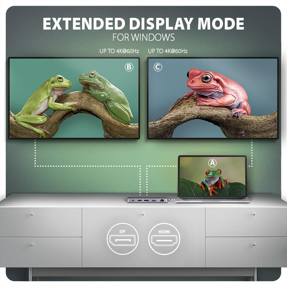 Хаб концентратор AXAGON HMC-12GM2 USB-C 10 Гбіт/с GEN2COMBO 12-в-1 PD 100W, Сірий на малюнкі №10