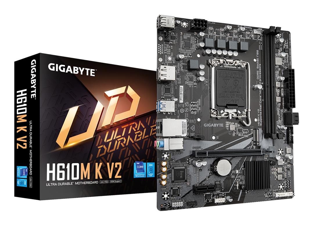 Mainboard|GIGABYTE|Intel H610|LGA 1700|micro ATX|RAM DDR5-SDRAM|2xSlots|1xNumber of M.2 (M) slots|H610MKV2