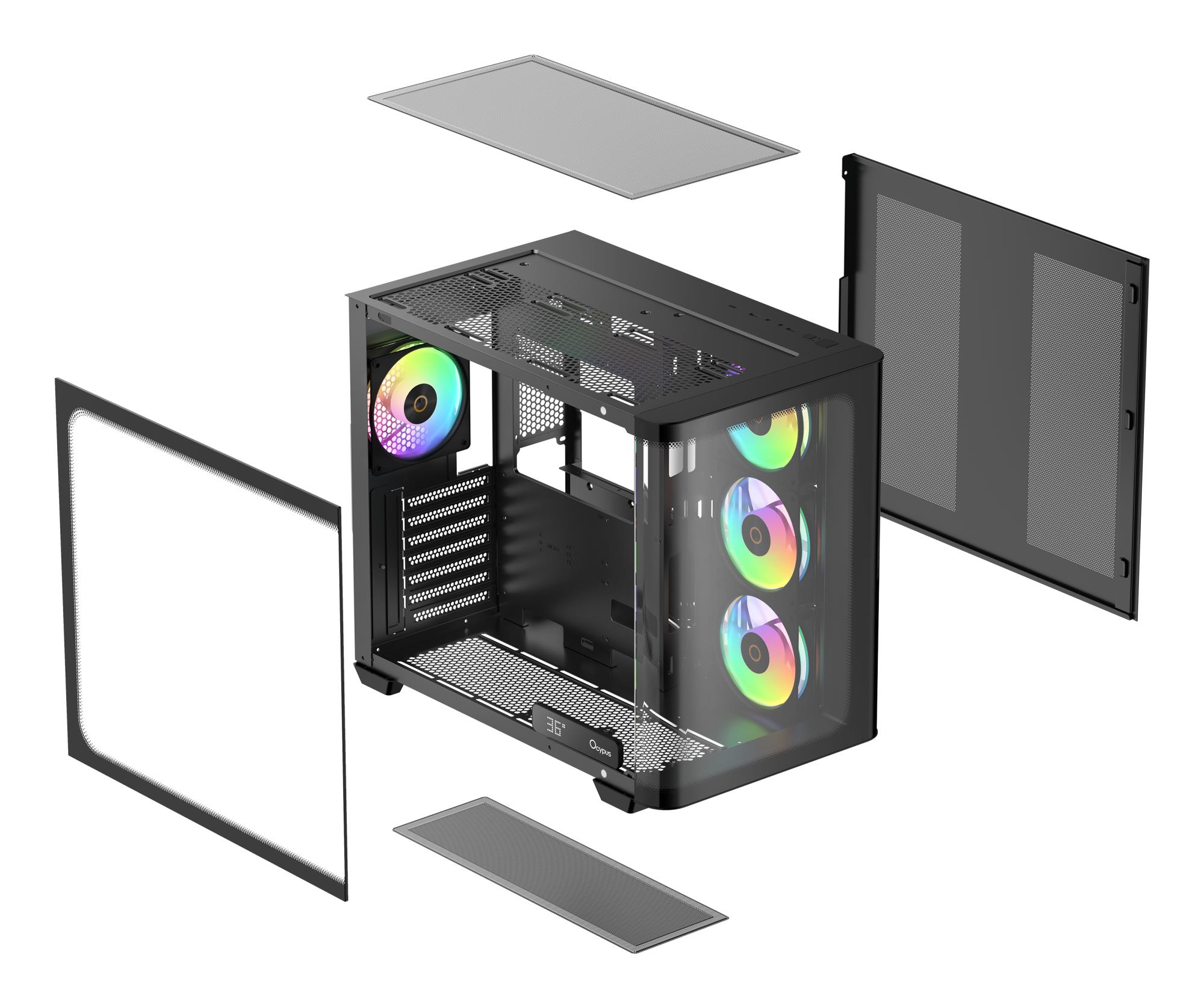 Корпус для компютера IOTA C70 BK CURVE ARGB DIGITAL (IOTA-C70-BKD400CD-GL) OCYPUS на малюнкі №8