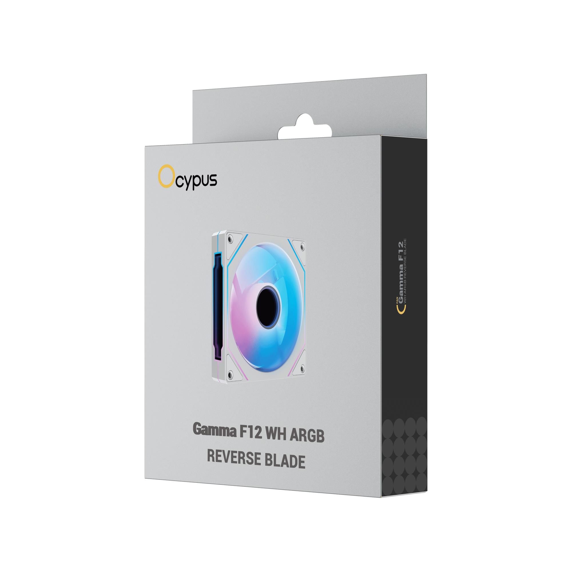 Корпусний вентилятор 120MM GAMMA F12 WH ARGB REVERSE BLADE (GAMMA-F12-WH1AM01X-GL) OCYPUS на малюнкі №7