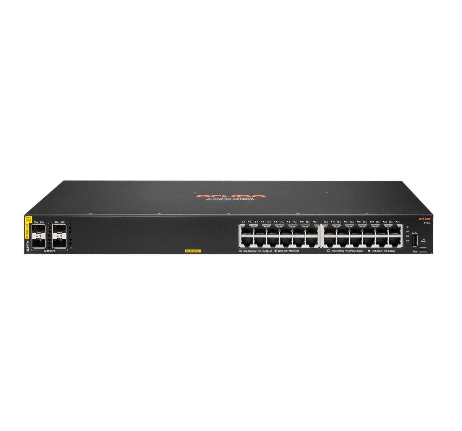 Net Switch 24PORT 1000M 4SFP+/6100 JL677A Aruba By HPE
