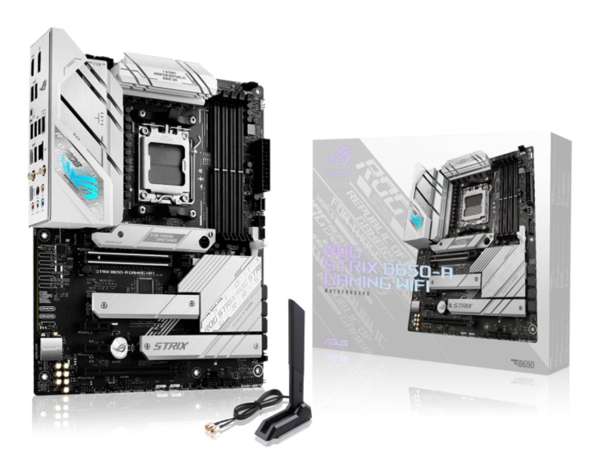 Mainboard|ASUS|AMD B650|SAM5|ATX|Memory DDR5|Memory slots 4|2xPCI-Express 4.0 1x|1xPCI-Express 4.0 16x|3xM.2|1xHDMI|1xDisplayPort|4xUSB 2.0|3xUSB 3.2|2xUSB-C|1xRJ45|5xAudio port|ROGSTRIXB650-AGAMWIFI