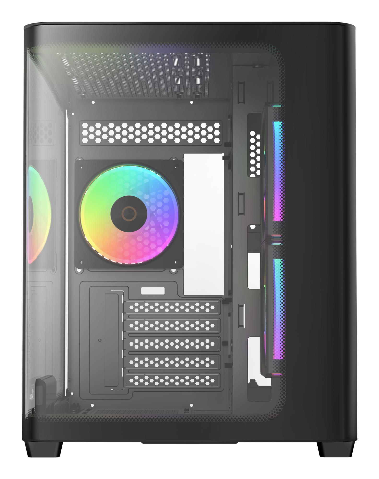 Корпус для компютера IOTA C50 BK CURVE ARGB DIGITAL (IOTA-C50-BKD300CD-GL) OCYPUS на малюнкі №1