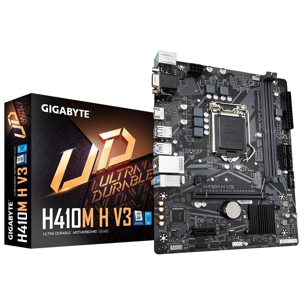 Mainboard|GIGABYTE|Intel H510|LGA1200|MicroATX|Memory DDR4|Memory slots 2|1xPCI-Express 3.0 1x|1xPCI-Express 3.0 16x|1xM.2|1x15pin D-sub|1xHDMI|2xAudio-In|1xAudio-Out|4xUSB 2.0|2xUSB 3.2|2xPS/2|1xRJ45|H410MHV3