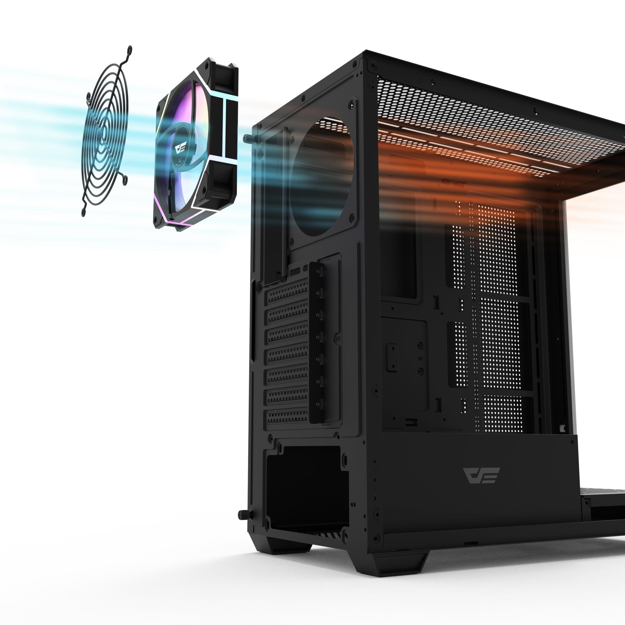 Корпус для компютера DARK FLASH ATX без блока живлення DS900 чорний на малюнкі №5