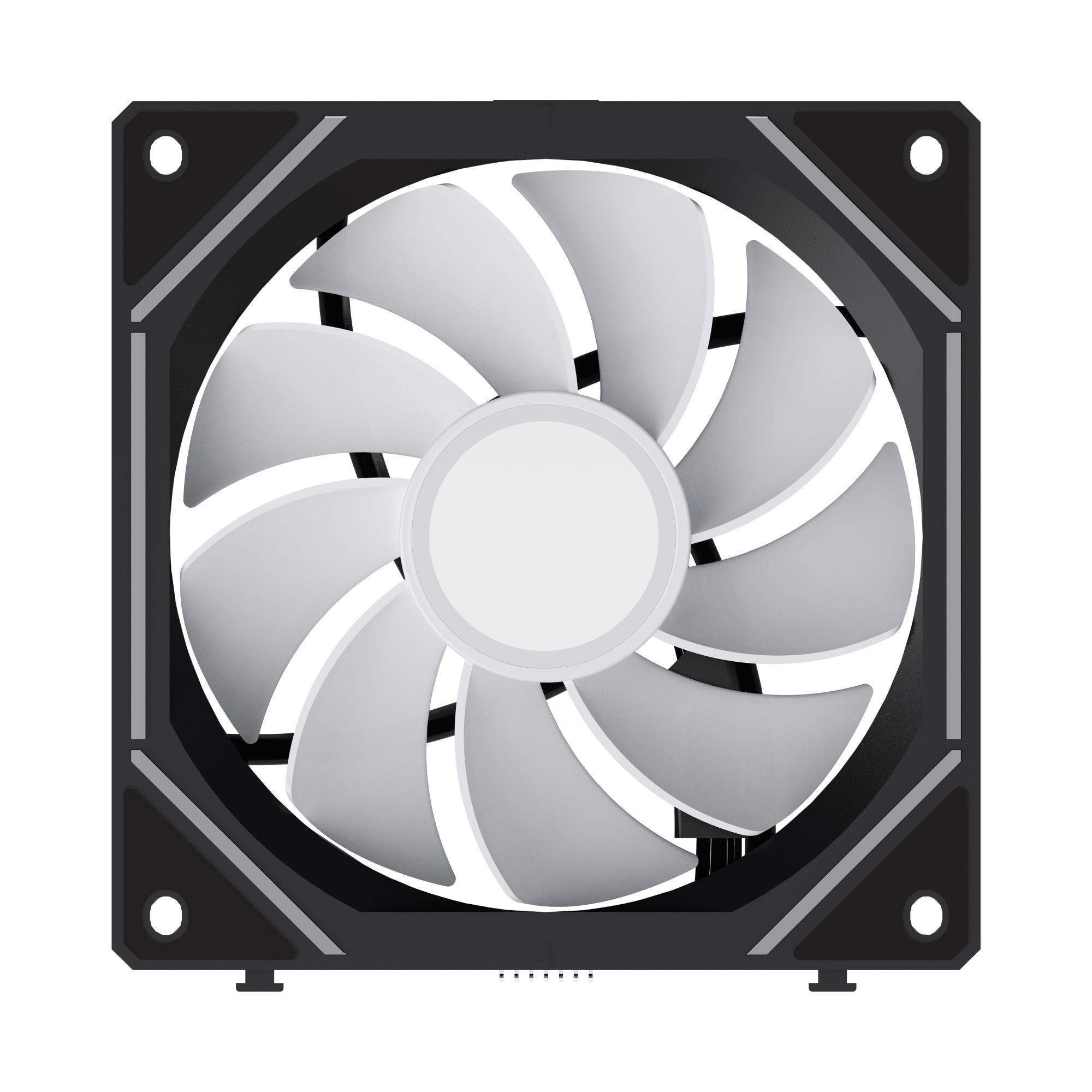 Набір із трьох вентиляторів для корпусу 120MM GAMMA F12 UNI BK ARGB REVERSE BLADE 3 IN 1 (GAMMA-F12-BK3AM01U-GL) OCYPUS на малюнкі №5