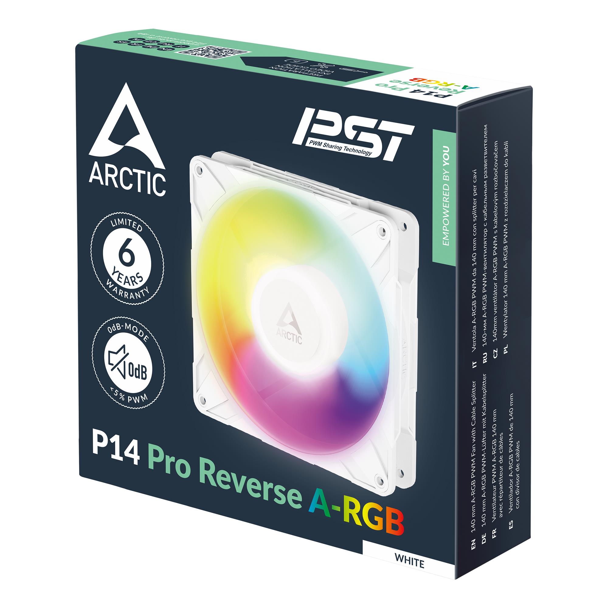 Корпусний вентилятор 140MM P14 PRO REVERSE A-RGB WHT ACFAN00324A ARCTIC на малюнкі №4