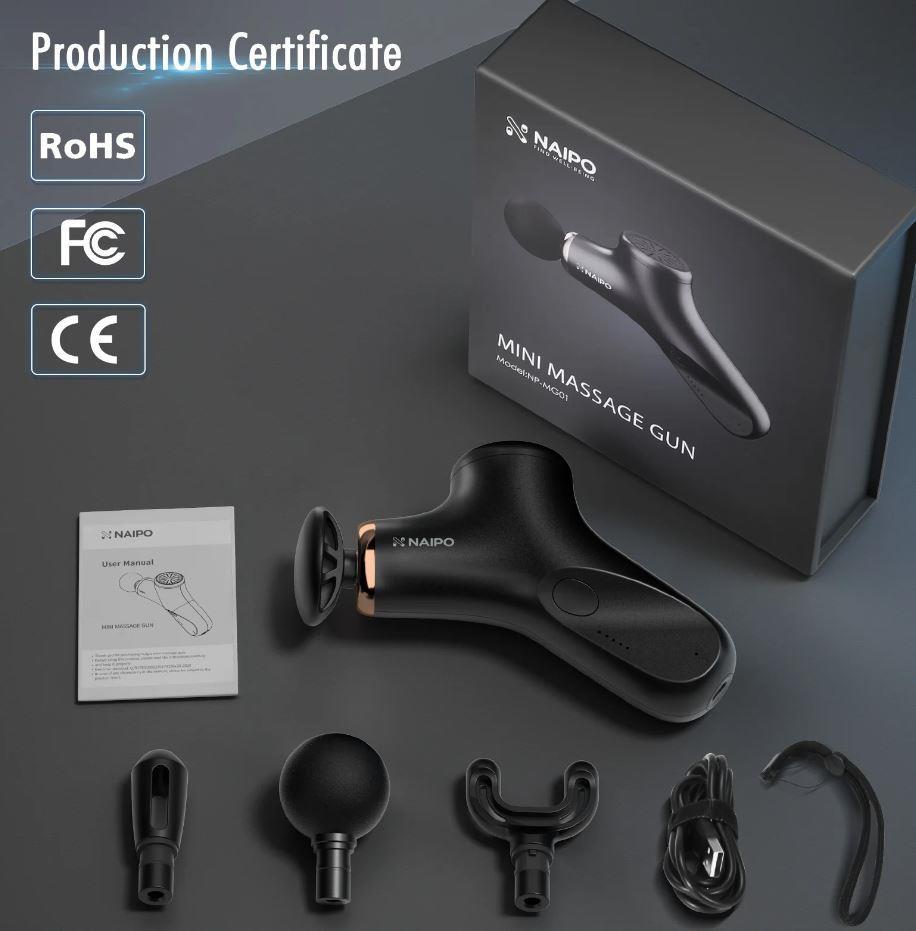 Масажер перкусійний ручний NAIPO new MINI Massage Gun для тіла без підігріву; модель - NP-MG01 на малюнкі №4