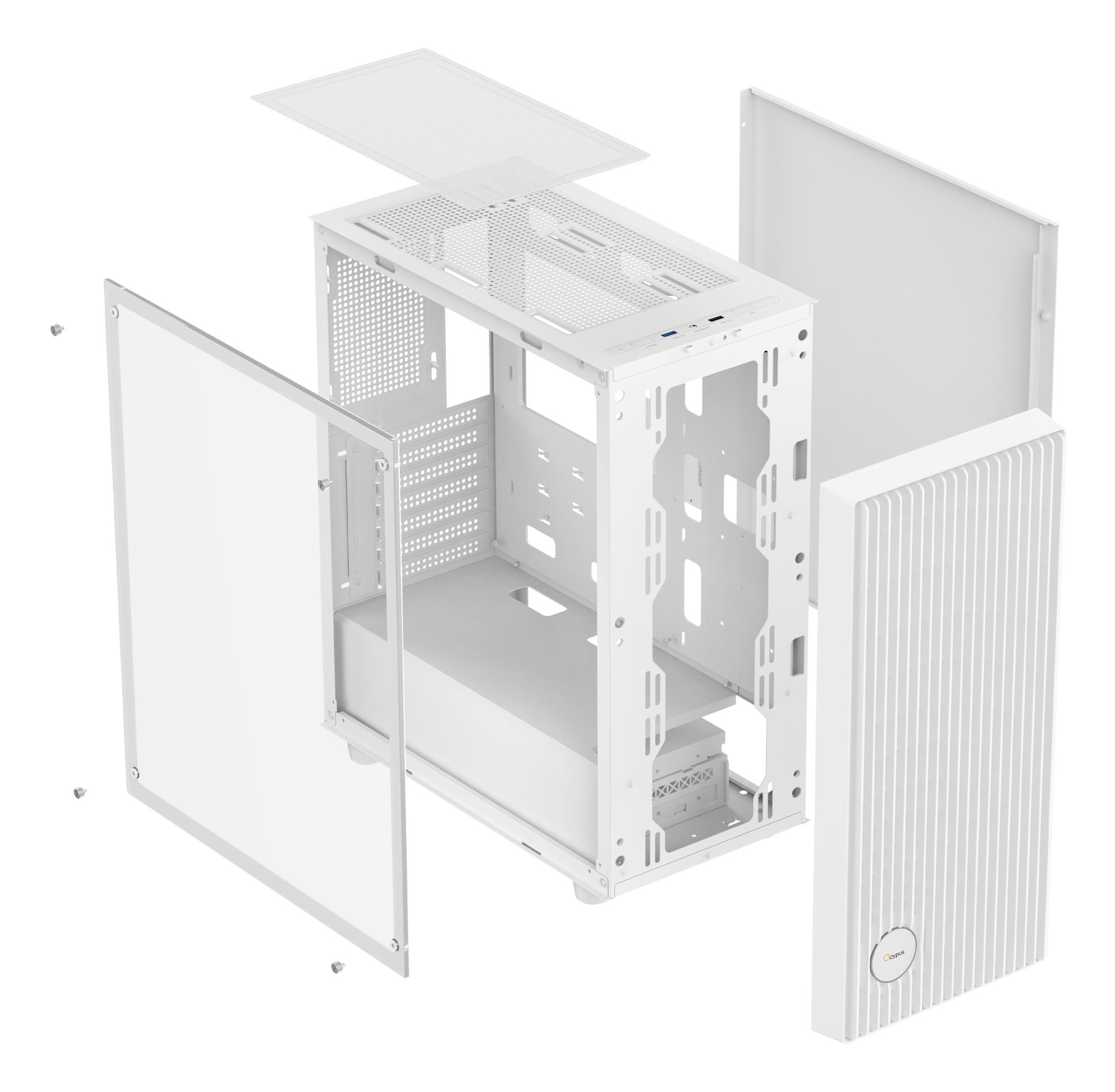 Корпус для компютера ATX W/O PSU GAMMA C70 WH (GAMMA-C70-WHG000XX-GL) OCYPUS на малюнкі №9