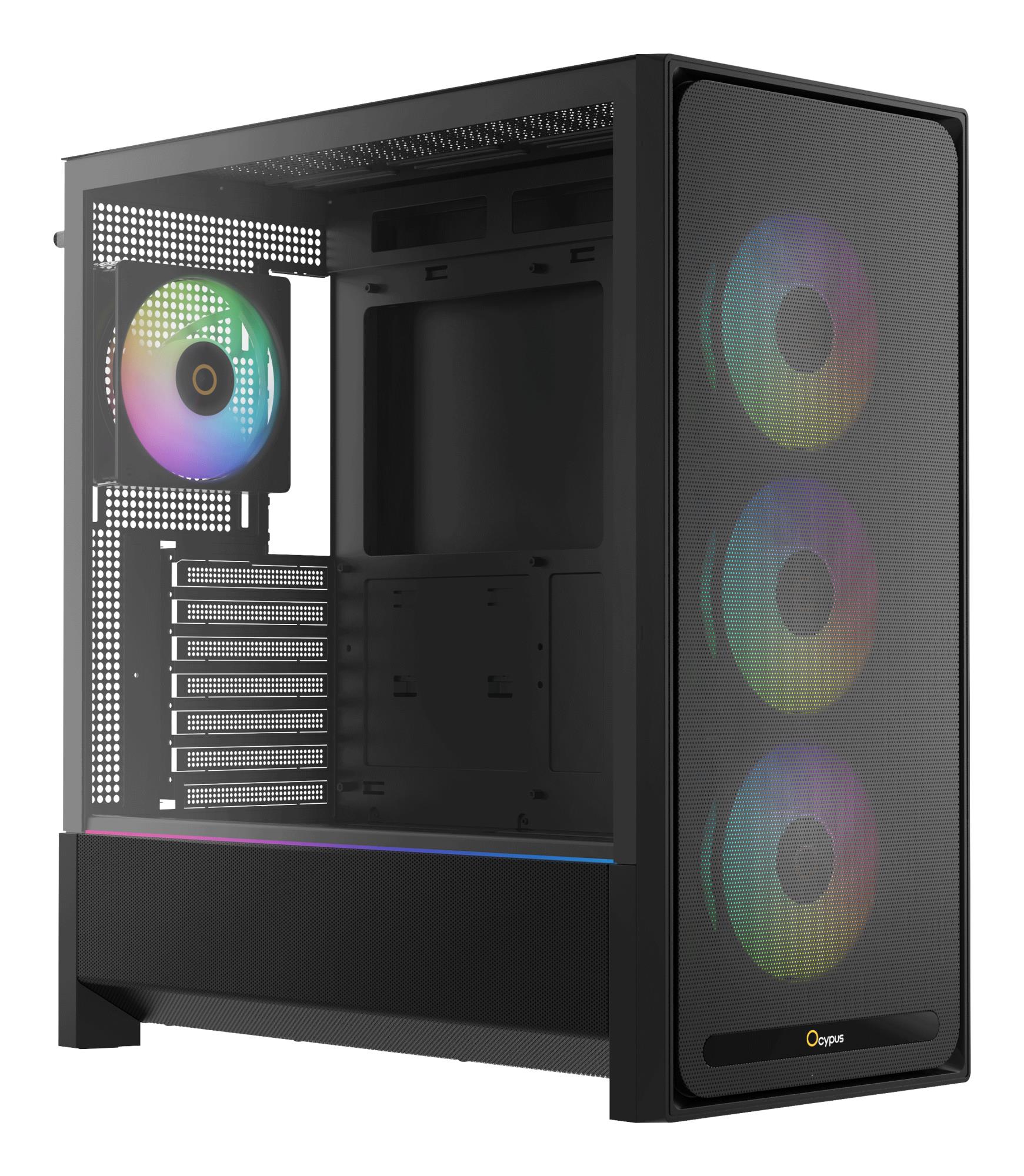 Корпус для компютера ATX W/O PSU DELTA C70 BK ARGB (DELTA-C70-BKG400XX-GL) OCYPUS на малюнкі №12