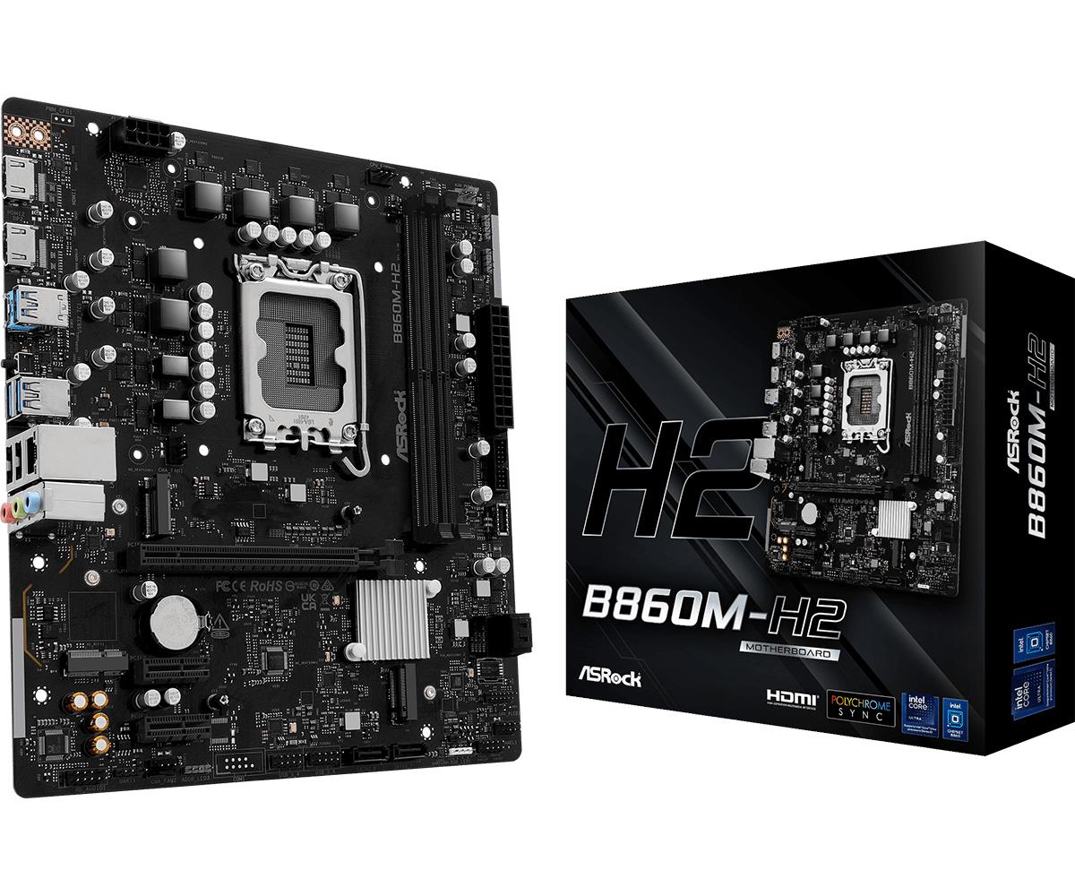 Mainboard|ASROCK|Intel B860 Express|LGA1851|Micro-ATX|Memory DDR5|Memory slots 2|B860M-H2