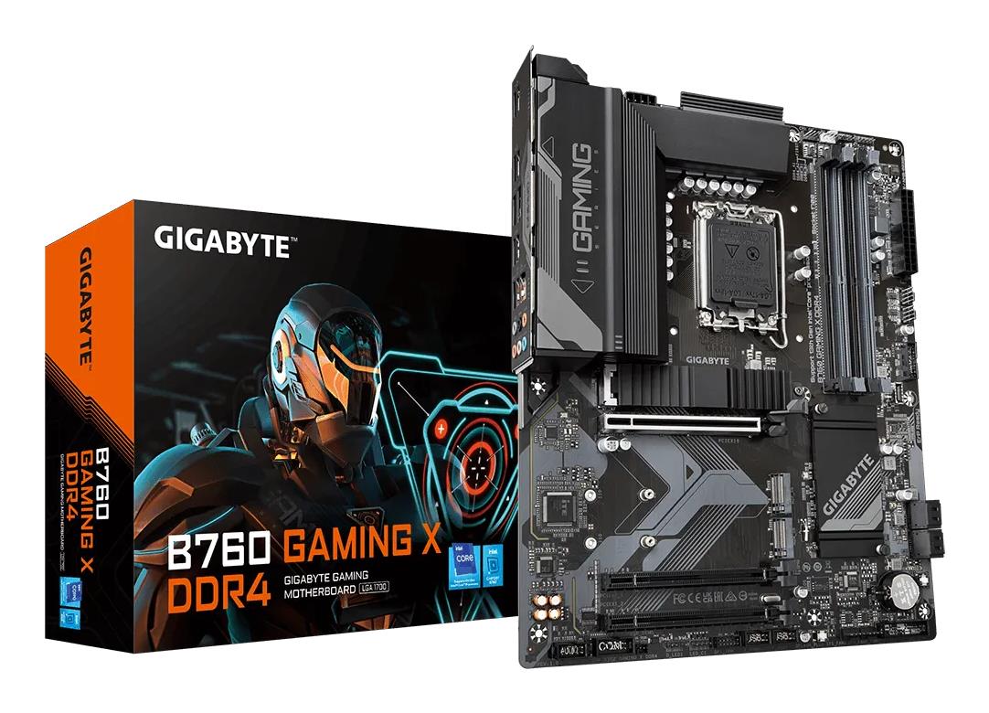 Mainboard|GIGABYTE|Intel B760 Express|LGA1700|ATX|Memory DDR4|Memory slots 4|2xPCI-Express 3.0 16x|1xPCI-Express 4.0 16x|3xM.2|1xHDMI|1xDisplayPort|5xUSB 2.0|3xUSB 3.0|1xRJ45|6xAudio port|B760GAMINGXDDR4