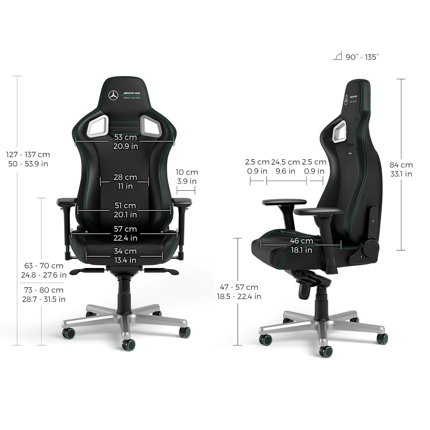 Ігрове крісло Noblechairs EPIC Mercedes-AMG Petronas Motorsport на малюнкі №10