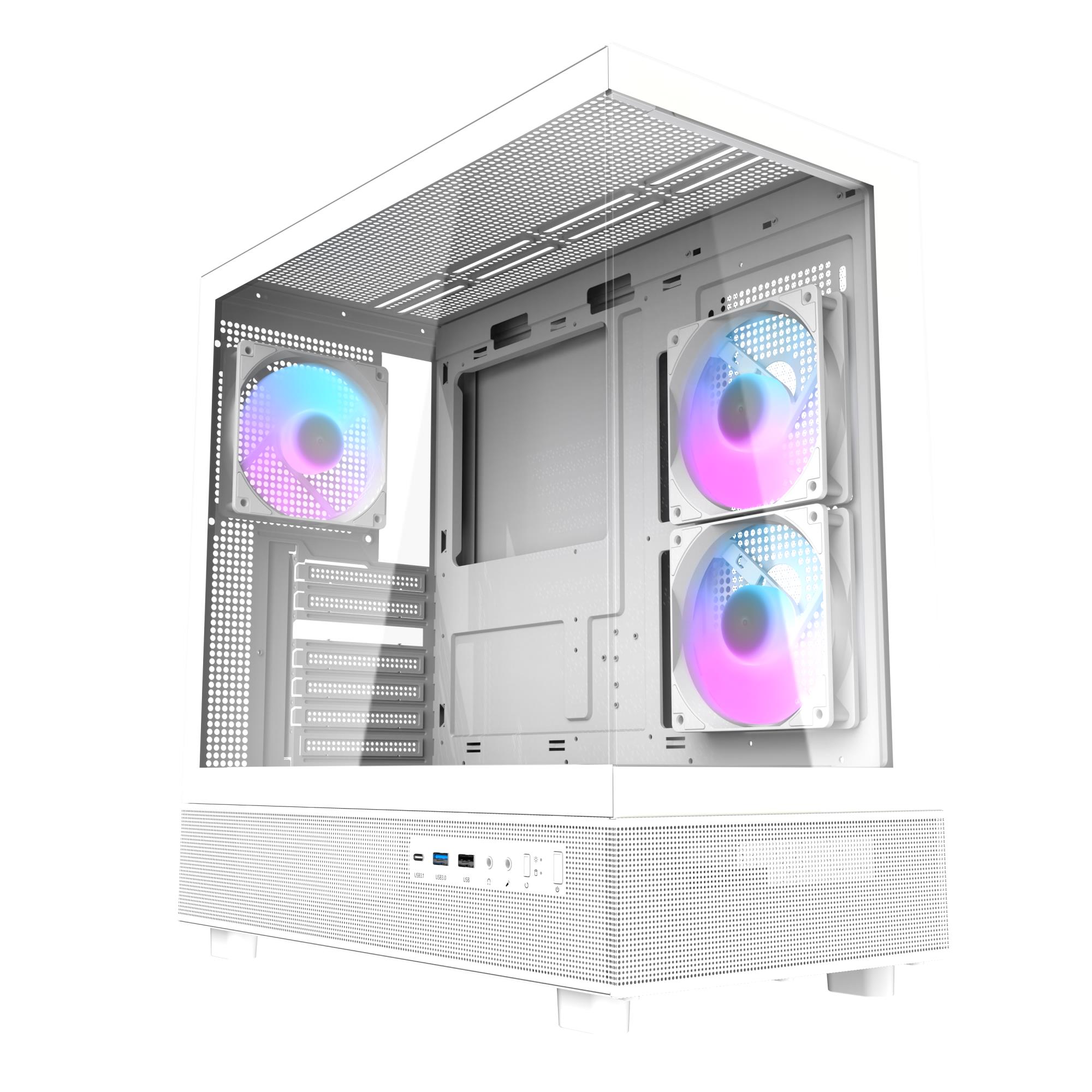 CASE MIDITOWER ATX W/O PSU/DPX90 WHITE DARK FLASH