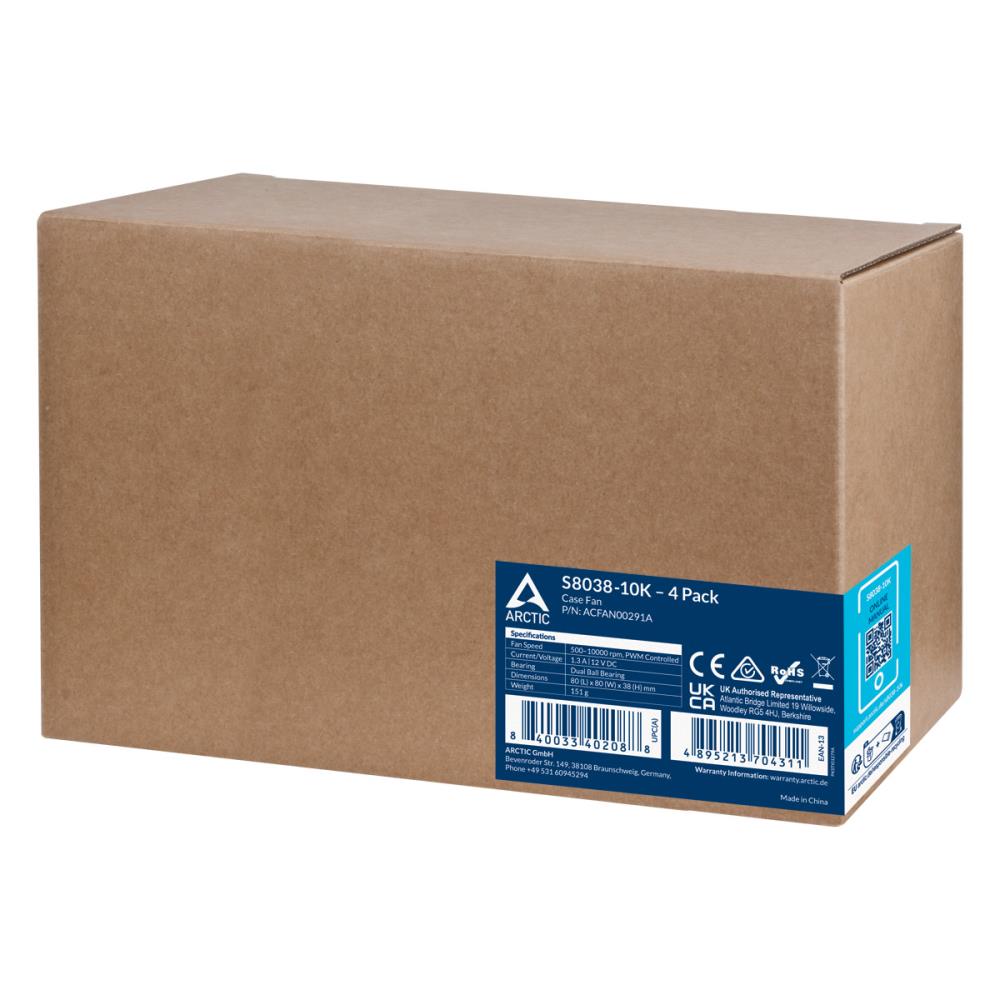 Корпусний вентилятор 80MM S8038-10K 4-PACK ACFAN00291A ARCTIC на малюнкі №7