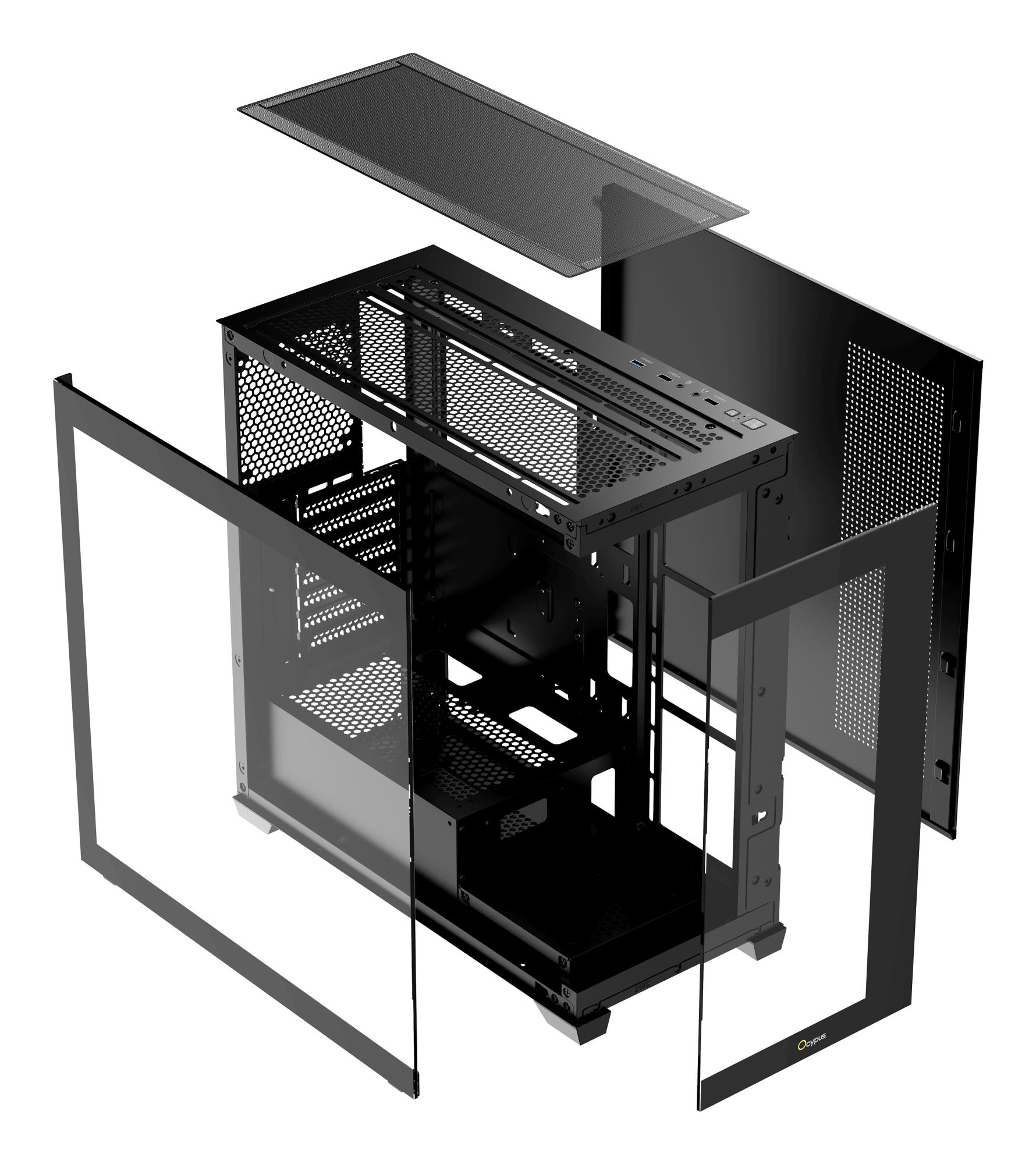 Корпус для компютера ATX W/O PSU GAMMA C72 BK (GAMMA-C72-BKD000XX-GL) OCYPUS на малюнкі №8