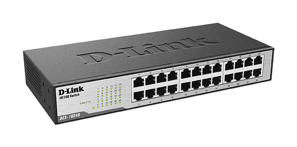 Net Switch 24PORT 10/100M Tx/19" Kit DES-1024D D-Link